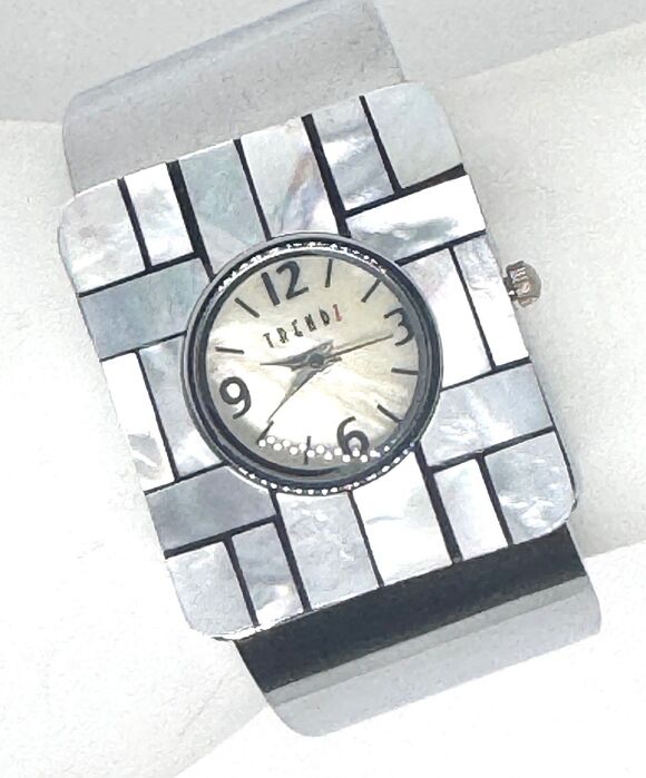 Trendz Abalone Shell Face Silver Cuff Watch with Fresh Battery #1004 main image 9